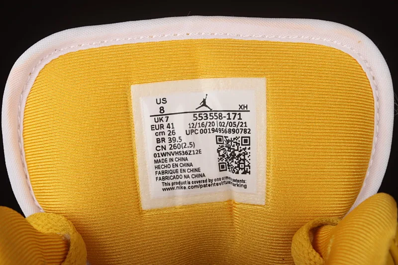 All categories Air Jordan Jordan series basketball shoes Air Jordan 1 Low Air Jordan 1 Low AJ1 Joe 1 white and yellow low-top cultural and leisure sports sneakers 553558-171